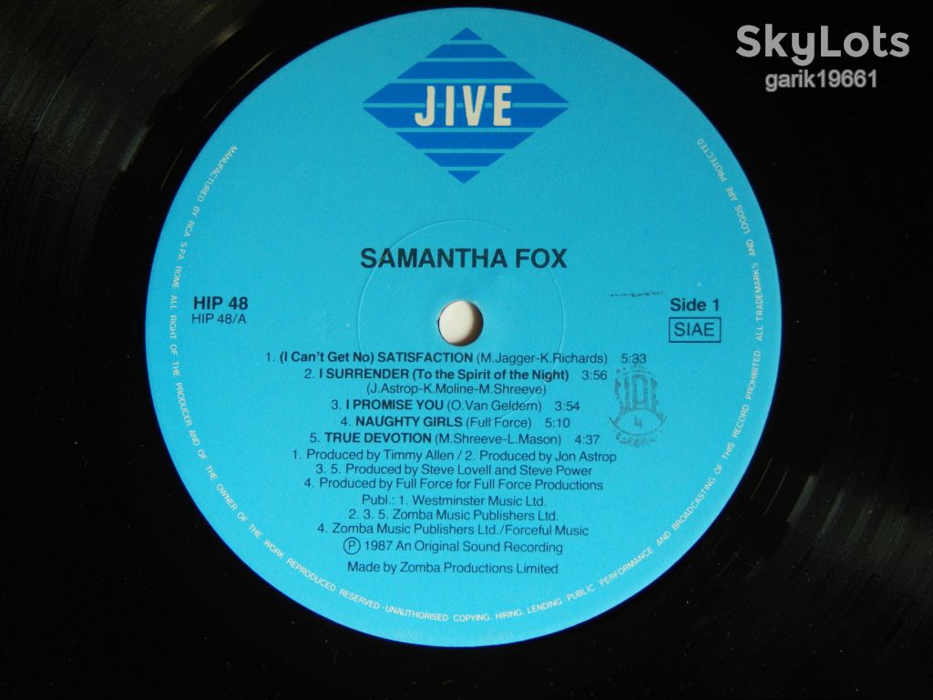 Samantha Fox – Samantha Fox   (Jive – HIP 48, Italy) insert EX/NM- - фото фото фото 3