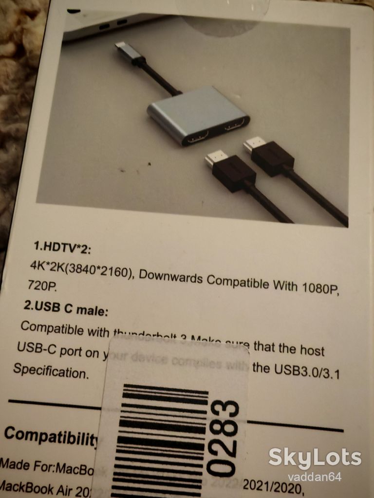 USB-C хаб-розгалужувач «2-в-1»  (USB-C Hub Multi-function Adapter) - HDMI - фото фото фото 1