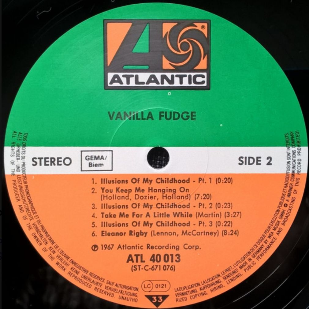 Vanilla Fudge - Vanilla Fudge - 1967.   (LP). 12. Vinyl. Пластинка. Germany - фото фото фото 3