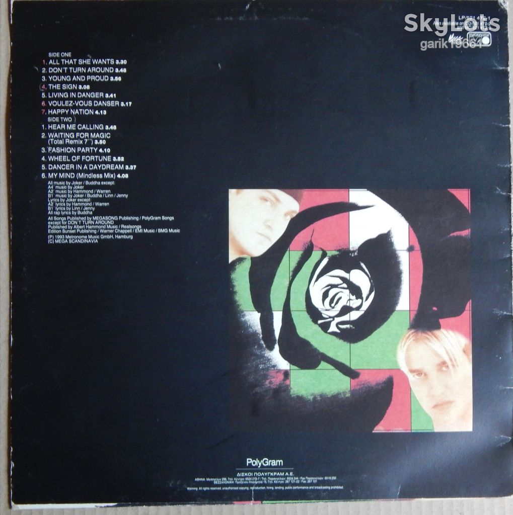 Ace Of Base – Happy Nation  (U.S. Version) (Metronome – 521 472-1, Greece) EX+/VG+ - фото фото фото 1