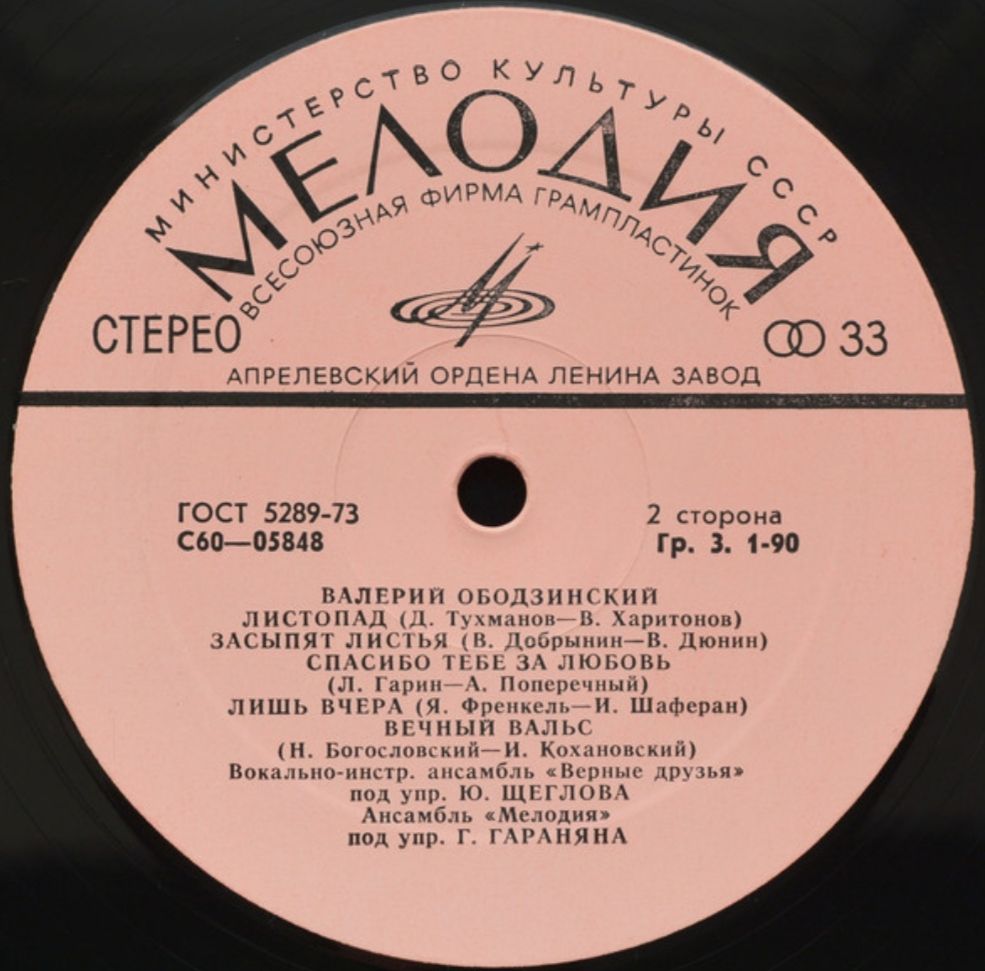 Валерий Ободзинский - Любовь Моя - Песня - 1975.   (LP). 12. Vinyl. Пластинка - фото фото фото 3