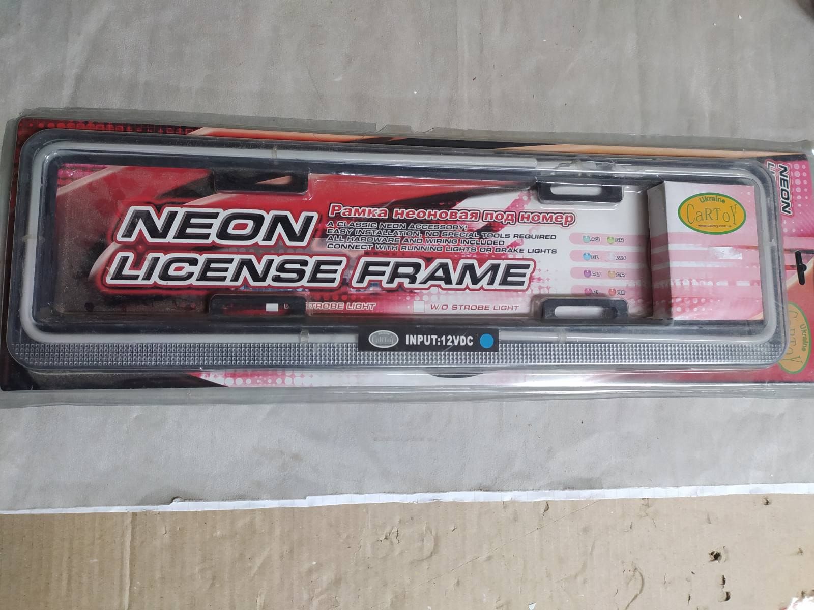 40864 NEON – Рамка для номерного знака с неоновой подсветкой голубого цвета Blue     (дефект) - фото фото фото 0