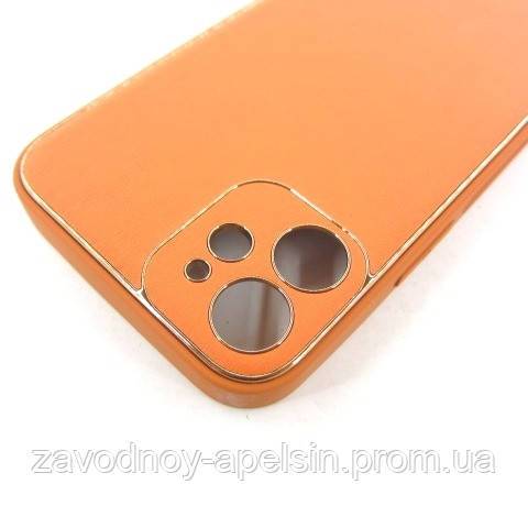 IPhone 12 mini кожаный чохол Epik orange - фото фото фото 2
