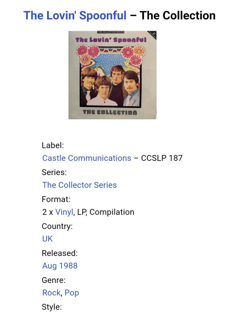 The Lovin' Spoonful - The Collection - 1965-69.  (2LP). 12. Vinyl. Пластинки. UK. - фото фото фото 7