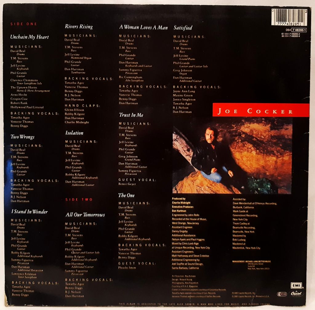 Joe Cocker - Unchain My Heart - 1987.    (LP). 12. Vinyl. Пластинка. EEC - фото фото фото 1