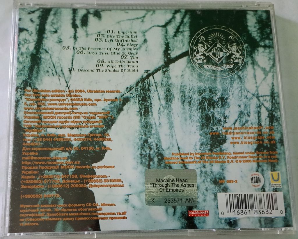 MACHINE HEAD Through The Ashes Of Empires CD Ukraine - фото фото фото 2