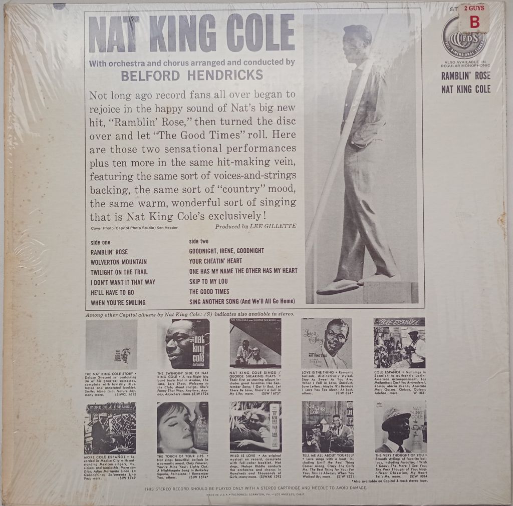 NAT KING COLE Ramblin' Rose LP VG/EX - фото фото фото 1