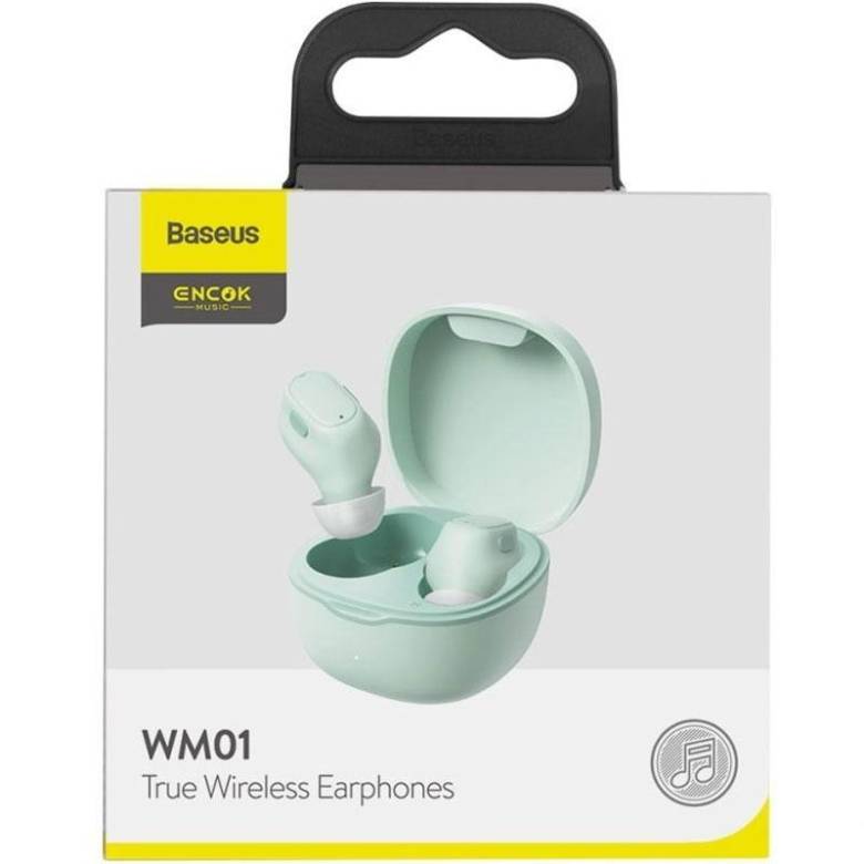 Навушники Bluetooth бездротові Baseus WM01 вакуумні з мікрофоном Green - фото фото фото 2