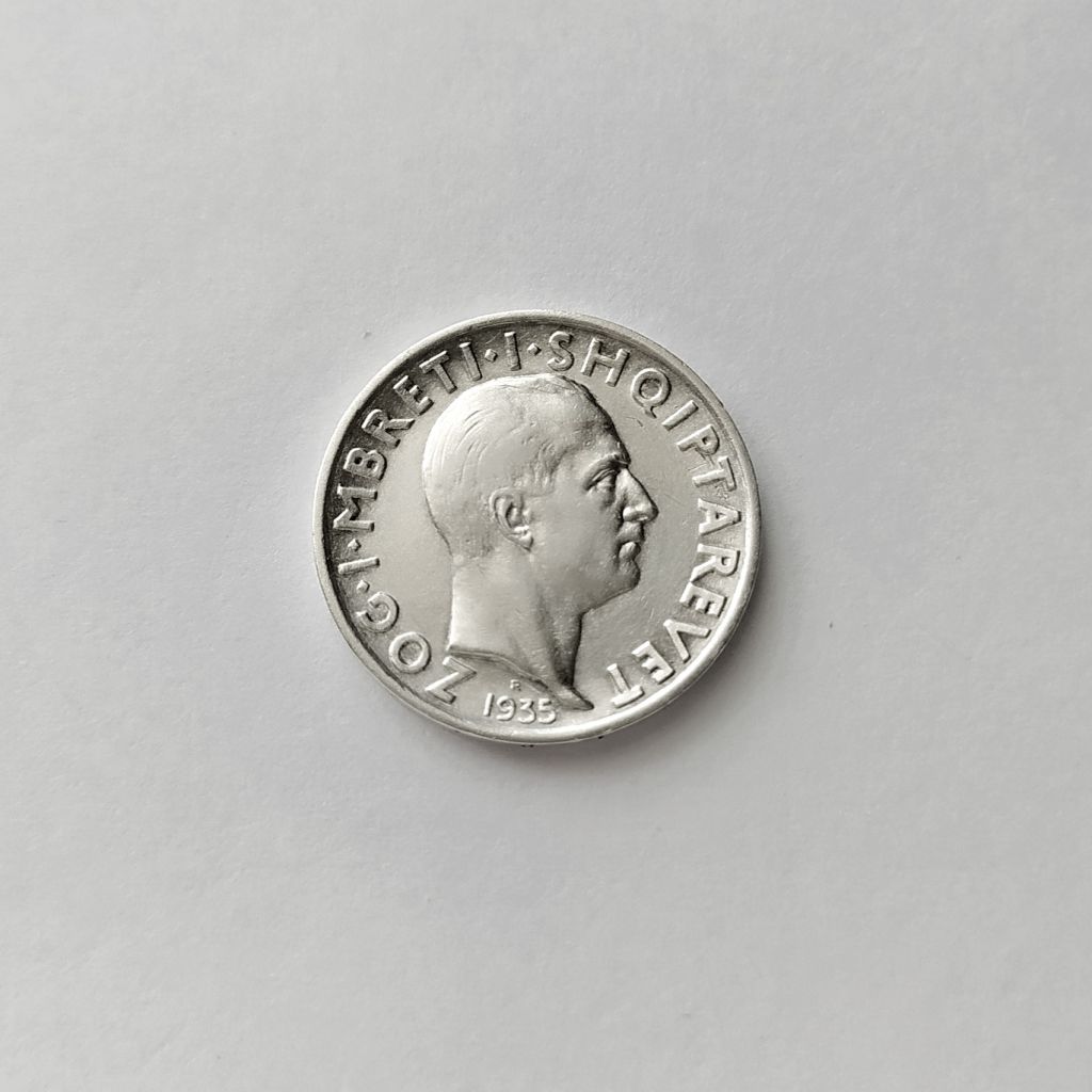 1 ФРАНГ АЛБАНИЯ 1935 состояние UNC серебро РЕДКАЯ!!! - фото фото фото 2