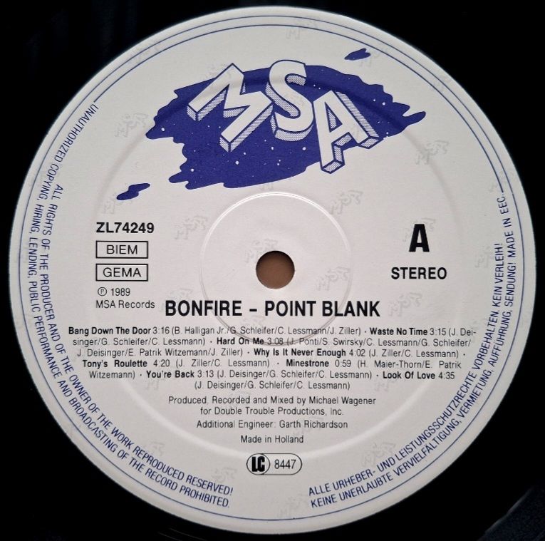 Bonfire - Point Blank - 1989.  (LP). 12. Vinyl. Пластинка. Holland. - фото фото фото 4