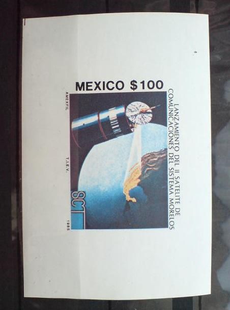 Мексика Mexico 1985 Mi Bl 32 AMEXPHIL ms Satelite in orbit MNH - фото фото фото 0