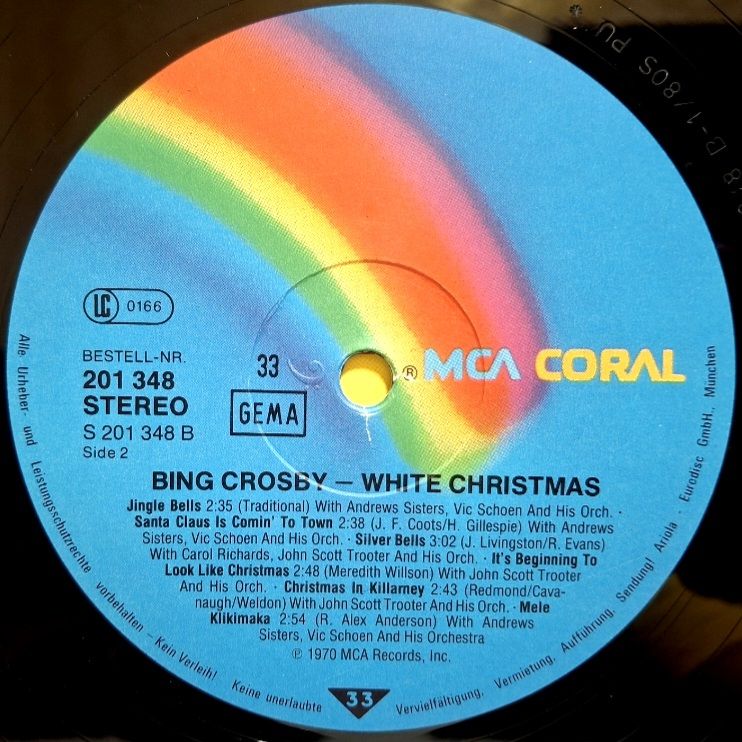 Bing Crosby - White Christmas - 1942.  (LP). 12. Vinyl. Пластинка. EEC. - фото фото фото 3