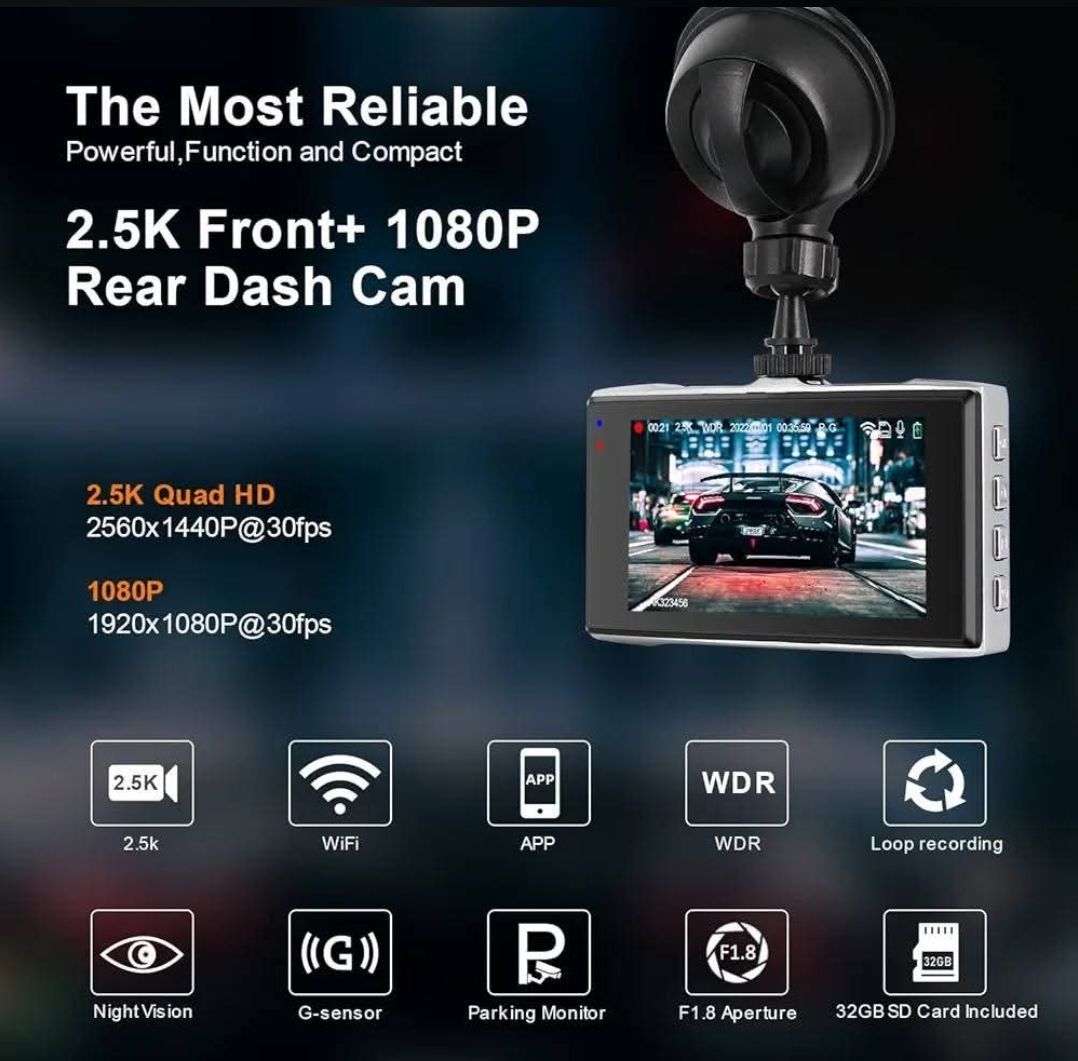 Видеорегистратор 2.5К Quad HD Dash Cam - фото фото фото 2