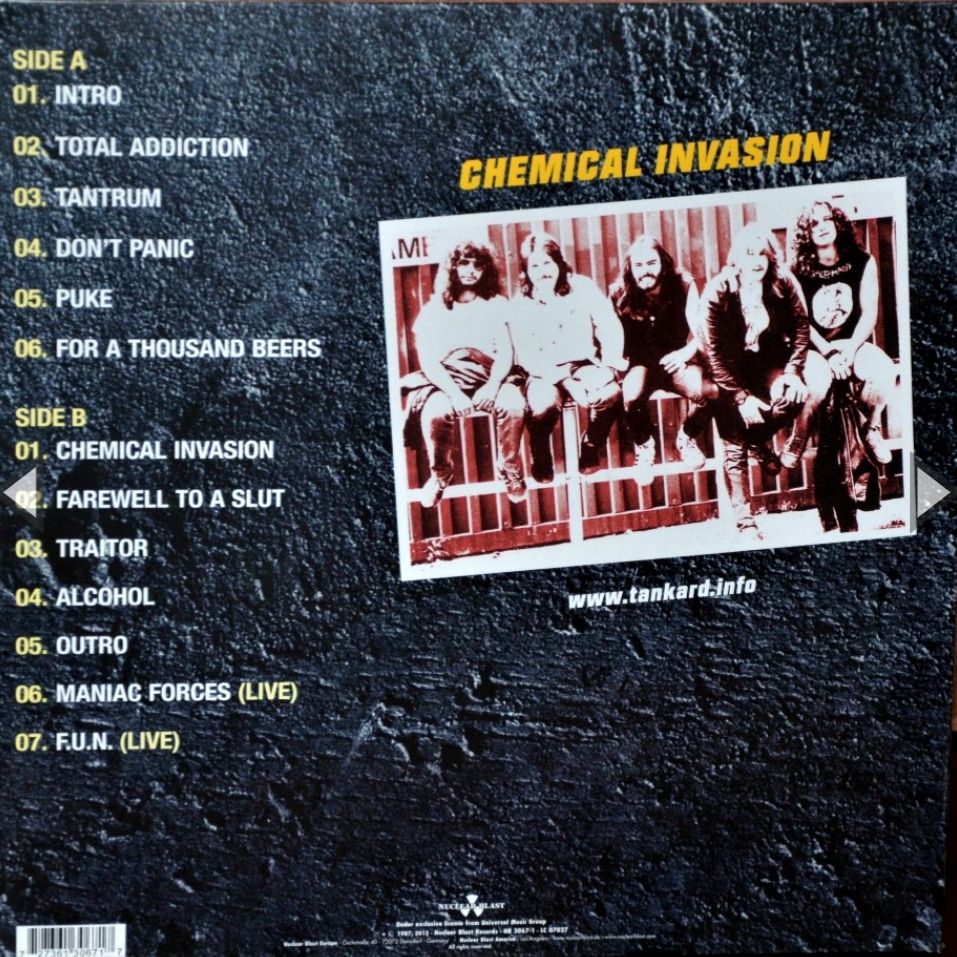 Tankard - Chemical Invasion - 1987.  (LP). 12. Vinyl. Пластинка. Germany. S/S - фото фото фото 1