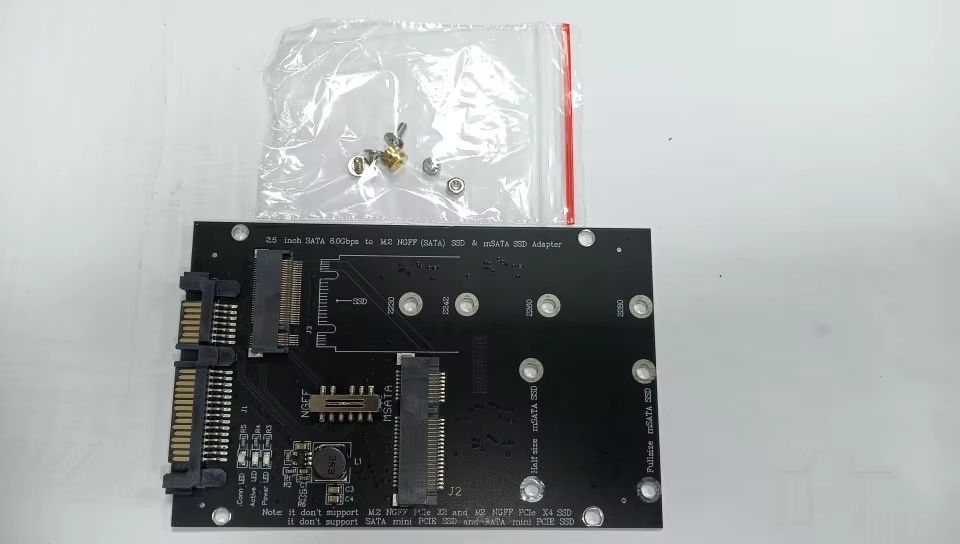 Адаптер конвертер M.2 + Msata SSD To SATA 3.0 2.5" для ПК, ноутбука - фото фото фото 3