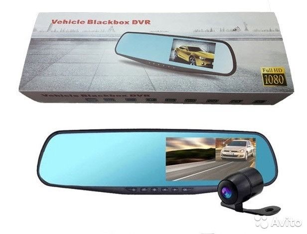 Автомобильное зеркало видеорегистратор  на 2 камеры VEHICLE BLACKBOX DVR 1080p - фото фото фото 1