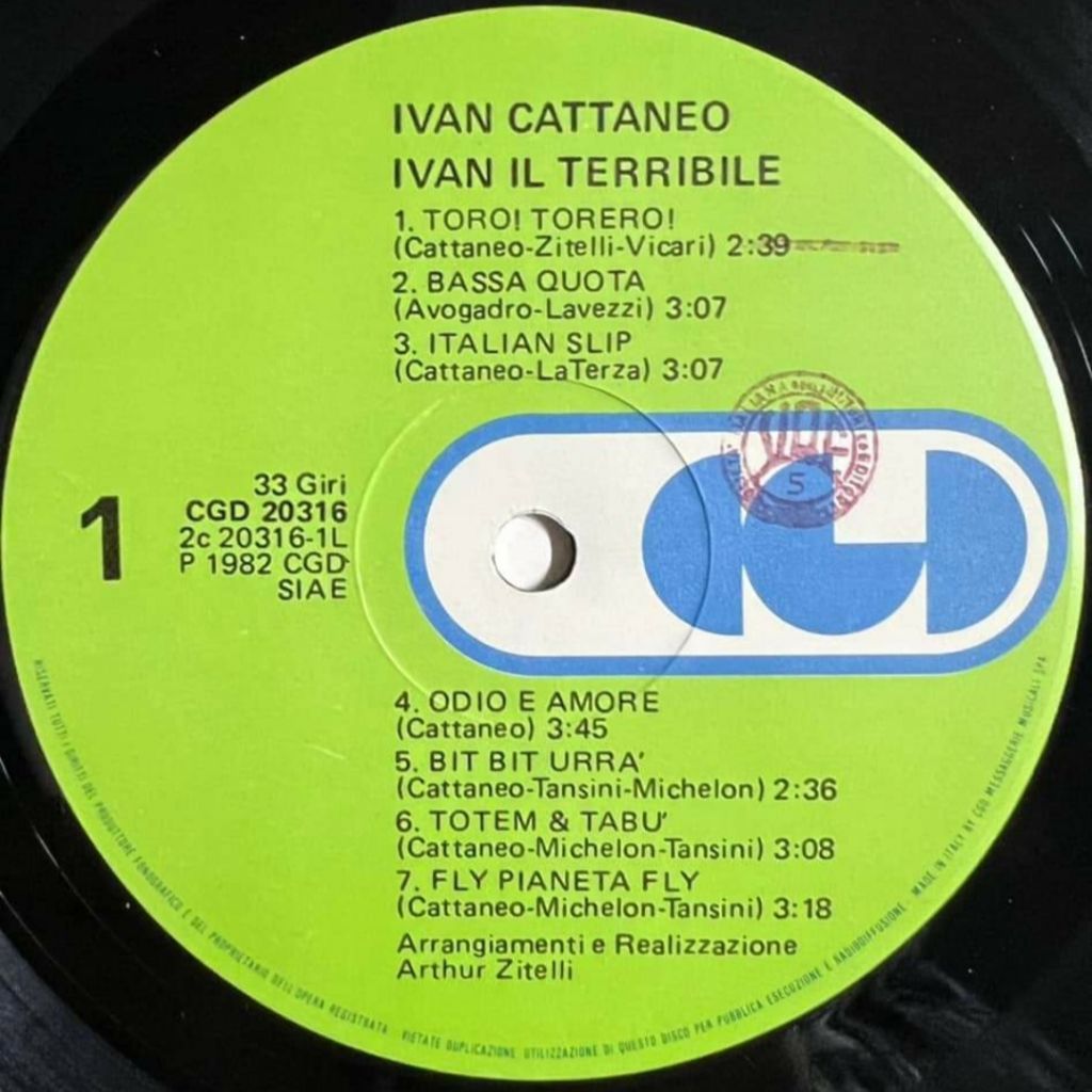 Ivan Cattaneo - Ivan Il Terribile - 1982.   (LP). 12. Vinyl. Пластинка. Italy. - фото фото фото 5