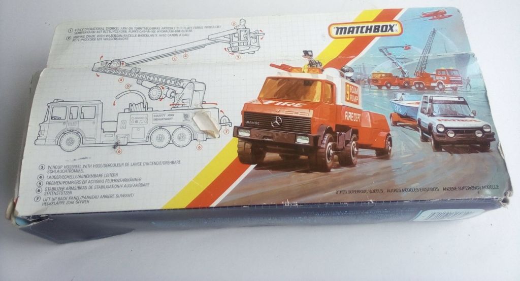 Matchbox SuperKings K-39 ERF Snorkel Fire Engine 1987 - фото фото фото 3