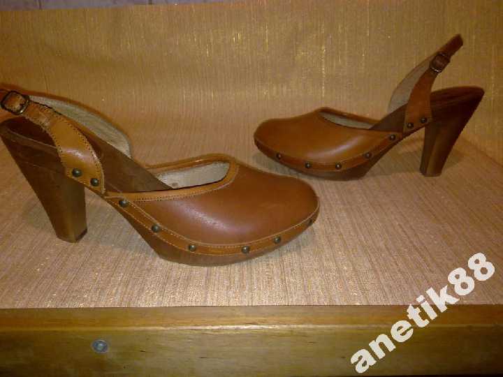 САБО =TOPSHOP= 100%НАТ.КОЖА+ ДЕРЕВО ИСПАНИЯ 39-40р - фото фото фото 0