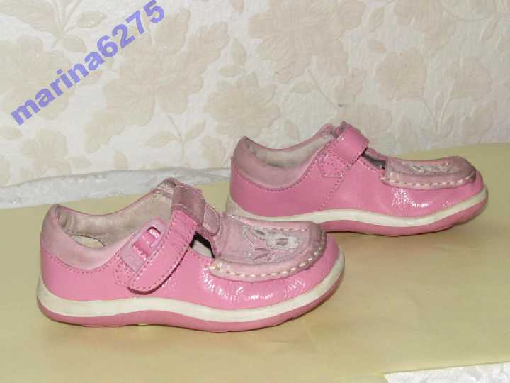 Туфельки 100%нат кожа~Clarks FIRST SHOES~р 21 - фото фото фото 2