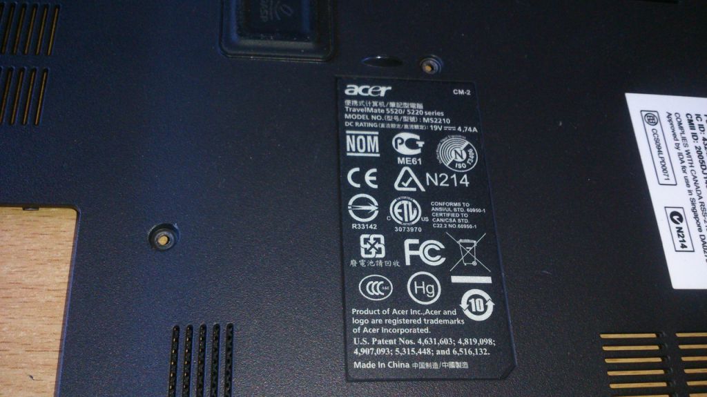 Корпус  Acer TravelMate 5520/5520G  (модель MS2210) - фото фото фото 2