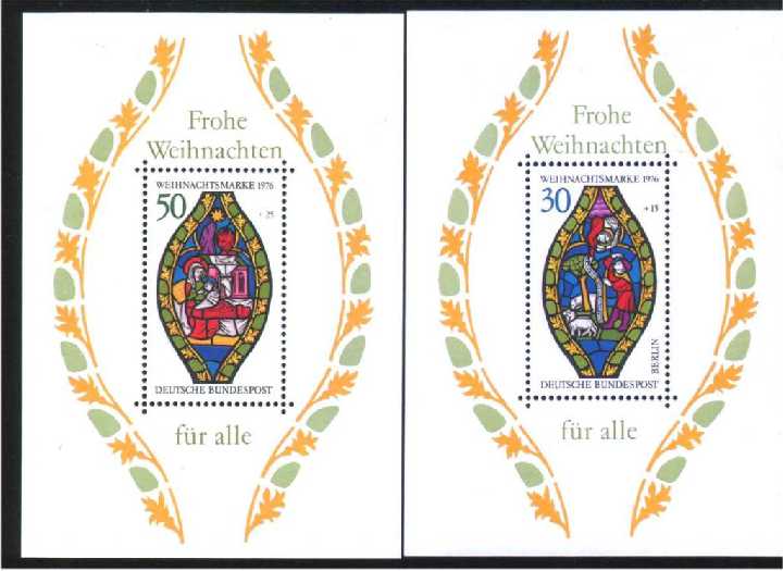 ZM Германия ФРГ + Берлин 1976г  MNH - 2а блока - фото фото фото 0