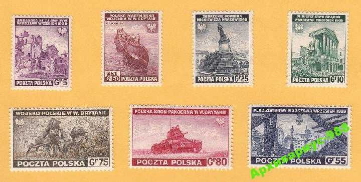 1941 POLAND БРИТАНИЯ Раритет ПОДЛОДКА RAR 7м MNH** - фото фото фото 0