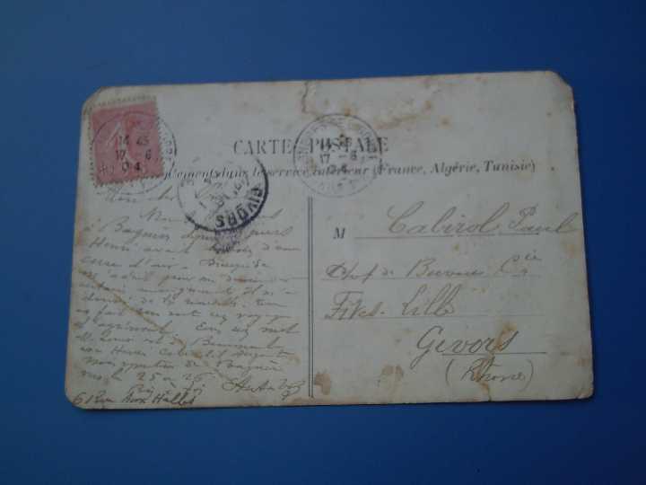 Открытка + марка 1904 года - ФРАНЦИЯ - редкость. - фото фото фото 3