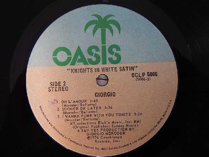 Giorgio ‎– Knights In White Satin   (Oasis ‎– OCLP 5006, US) EX/NM- - фото фото фото 3