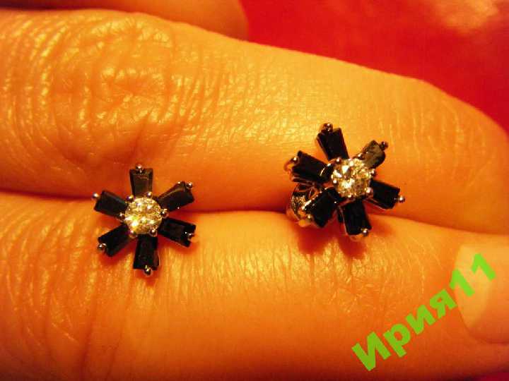 серьги фиониты вкрутки гвоздики пусеты НОВЫЕ - фото фото фото 4