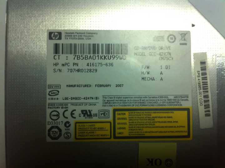 DVD-ROM/CD+RW, Hewlett-Packard, ATA (LG GCC-4247N) - фото фото фото 0