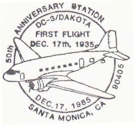 США 1985 АВИАЦИЯ САМОЛЁТ DC-3 DAKOTA 1-й ПОЛЁТ ВВС АРМИЯ ПК ОМ СГ - фото фото фото 0