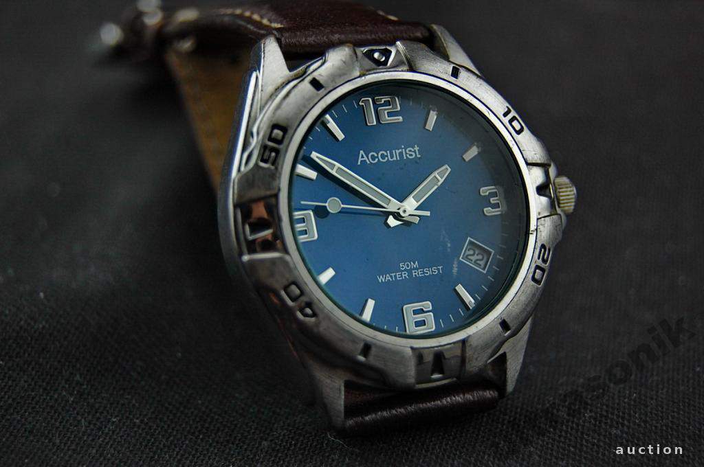 Годинник часы ACCURIST дата мех.Citizen 50м. синий Вживане - фото фото фото 0