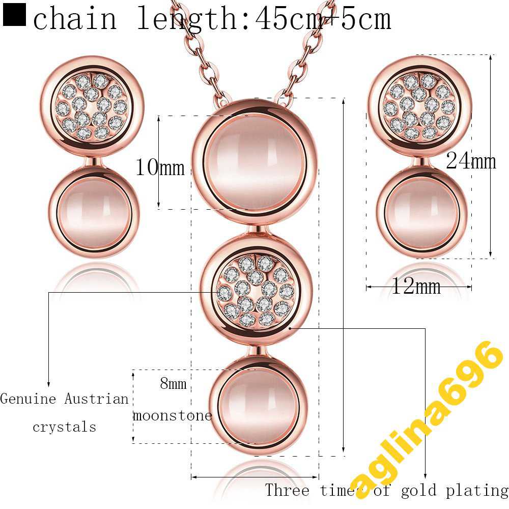РОСКОШНЫЙ НАБОР СЕРЬГИ+КУЛОН Fashion18K rose gold - фото фото фото 2