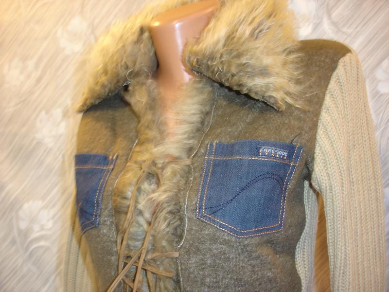 Теплая вязанная кофта--FREESOUL (-40%-wool)    10-12 р   ITALIA - фото фото фото 1