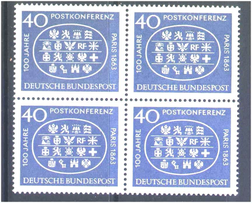 Германия  1963 г MNH - квартблок - фото фото фото 0