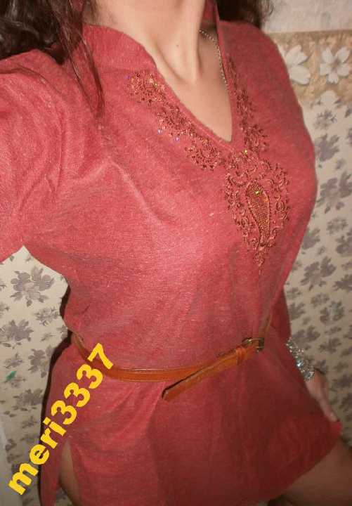 ЯРКАЯ КОРАЛЛОВАЯ НАТУРАЛЬНАЯ ВЫШИВАНКА-ТУНИКА - фото фото фото 2
