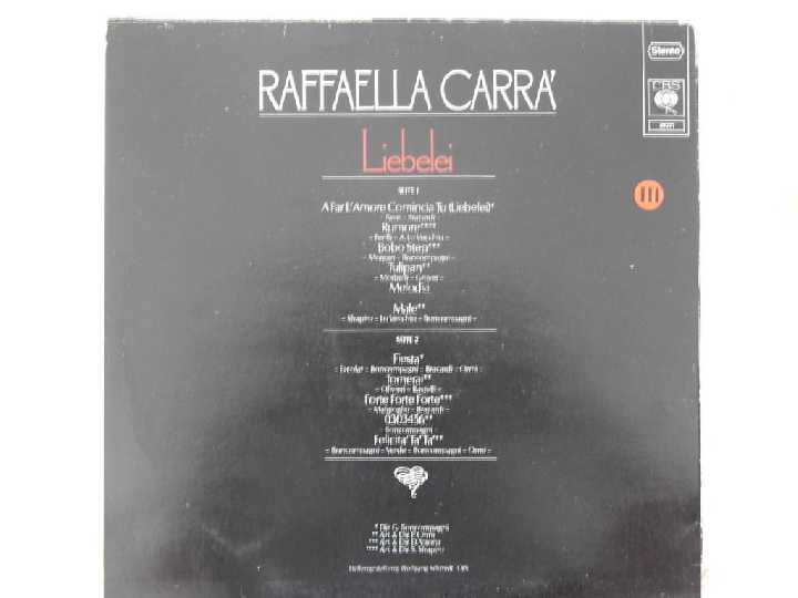 Raffaella Carrà ‎– Liebelei    (CBS ‎– CBS 82271, Germany) EX+/EX+ - фото фото фото 1