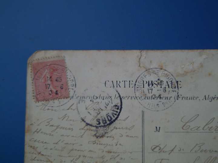 Открытка + марка 1904 года - ФРАНЦИЯ - редкость. - фото фото фото 4