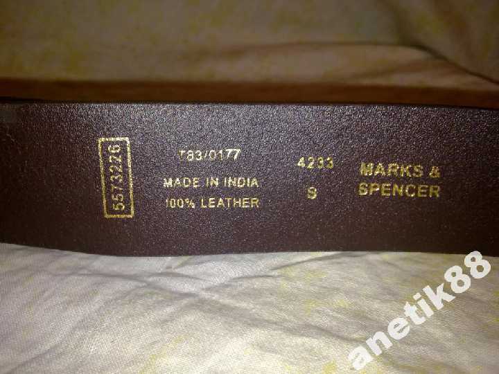 Ремень = MARKS&amp;amp;SPENCER = 100% нат.кожа ИНДИЯ S - фото фото фото 4
