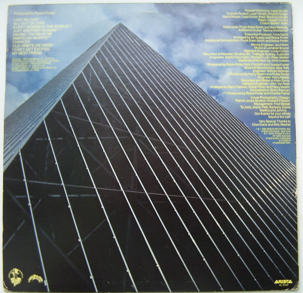 AIR SUPPLY  Lost In Love LP  VG+/EX - фото фото фото 1