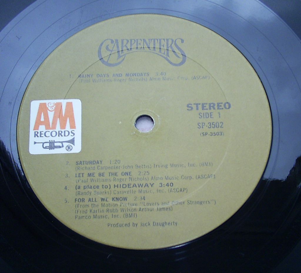 CARPENTERS   (1971) LP VG++/VG - фото фото фото 3