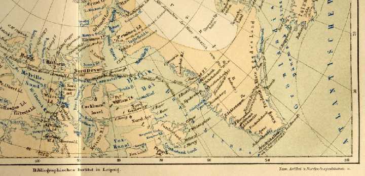 Карта Арктика Nord-Polarlander 1885-90 г ОРИГИНАЛ! - фото фото фото 4