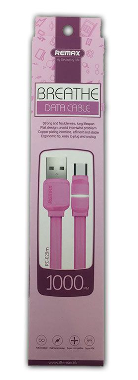 Дата кабель Remax RC-029m Breathe micro USB Pink - фото фото фото 0