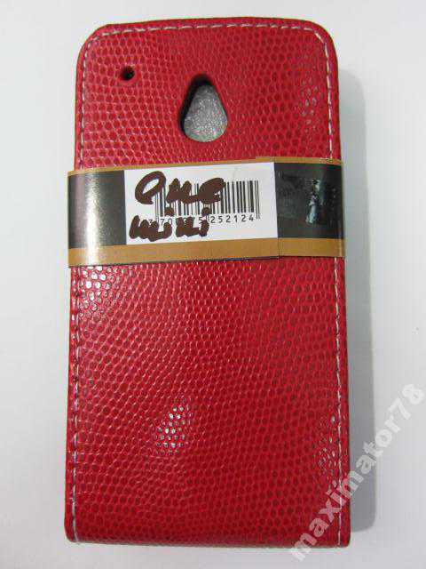 ЧЕХОЛ-КНИЖКА CASE HTC One mini КРАСНЫЙ КРОКО - фото фото фото 1