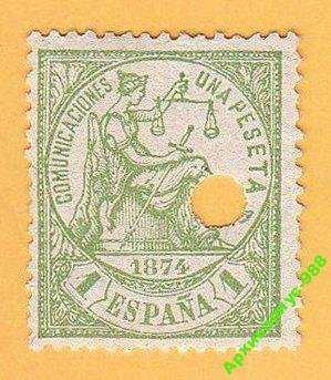 1874 ИСПАНИЯ КЛАССИКА Меч Весы Чистая Пробивка - фото фото фото 0