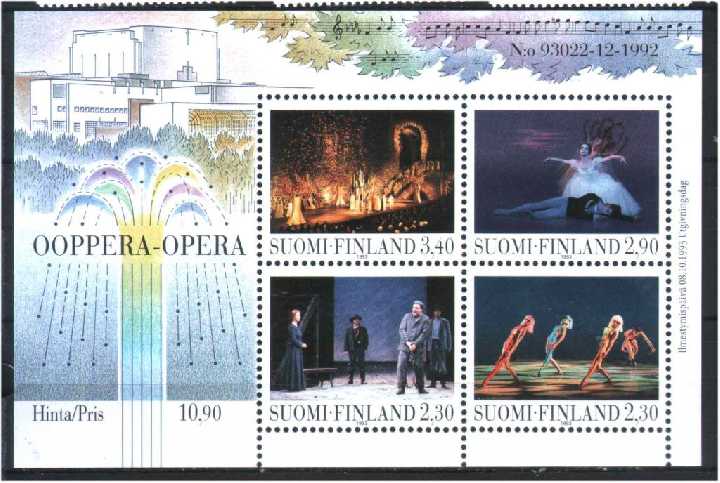 ZM Финляндия 1993 г MNH  опера - фото фото фото 0