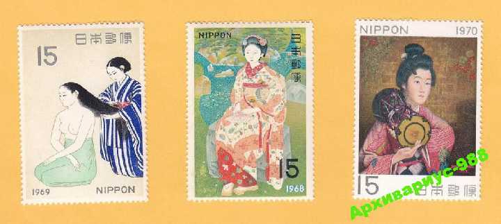 ЯПОНИЯ 1968 ЖИВОПИСЬ Театр Артисты Подборка 8м MNH - фото фото фото 2