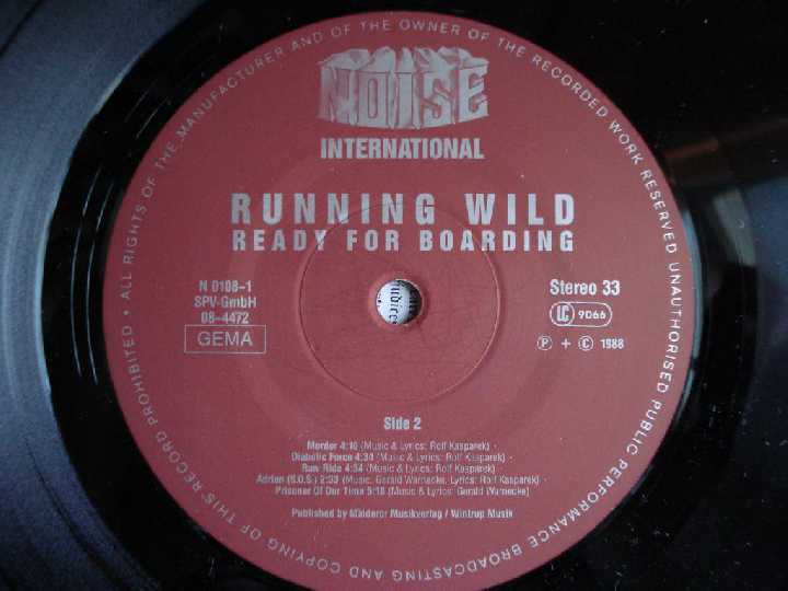 Running Wild ‎– Ready For Boarding  (Noise International ‎– N 0108-1, Germany) NM-/NM- - фото фото фото 4