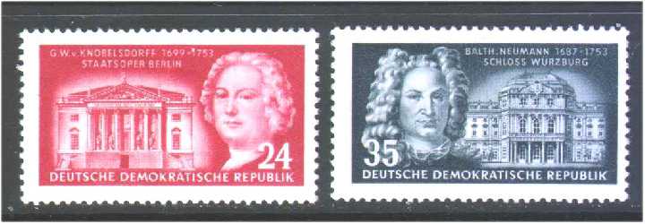 ZM ГДР 1953 г MNH - архитектура - фото фото фото 0